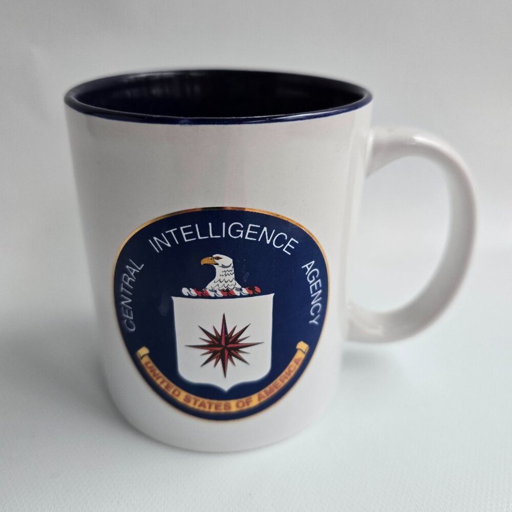 Central Intelligence Agency White & Navy Ceramic Coffee Mug By M Ware